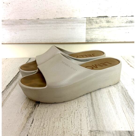 Lemon Jelly women Eu 40 9 light gray slip on platform comfort sandal shoe slides - Picture 1 of 8